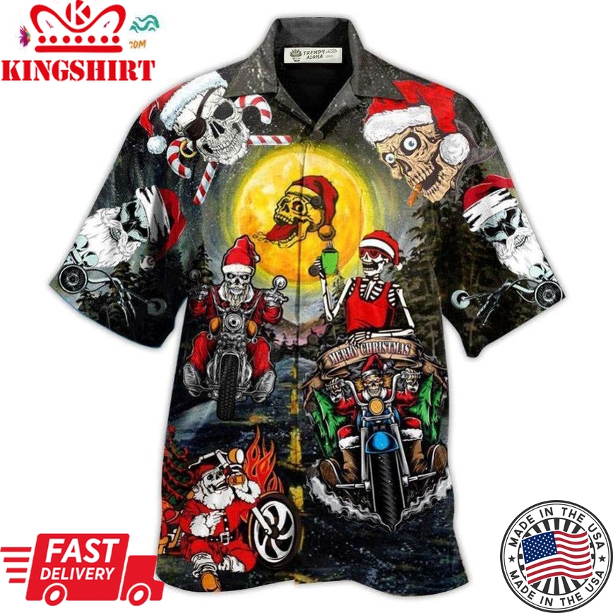 Skull Santa Skull Is Racing To You Hawaiian Shirt