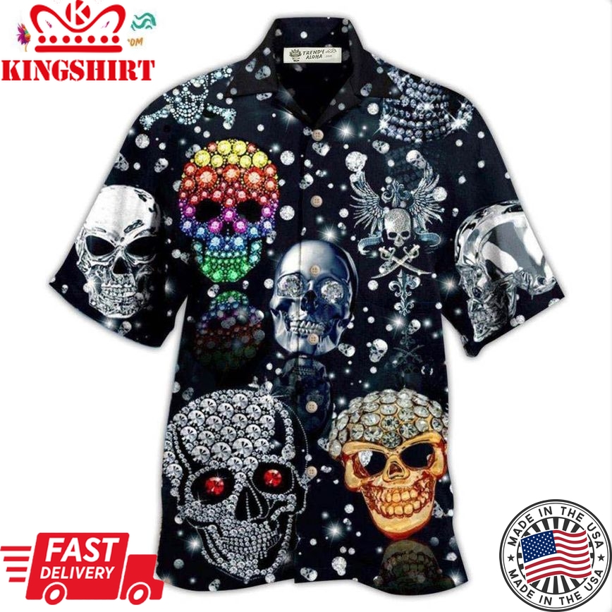 Skull Shiny Diamond Hawaiian Shirt