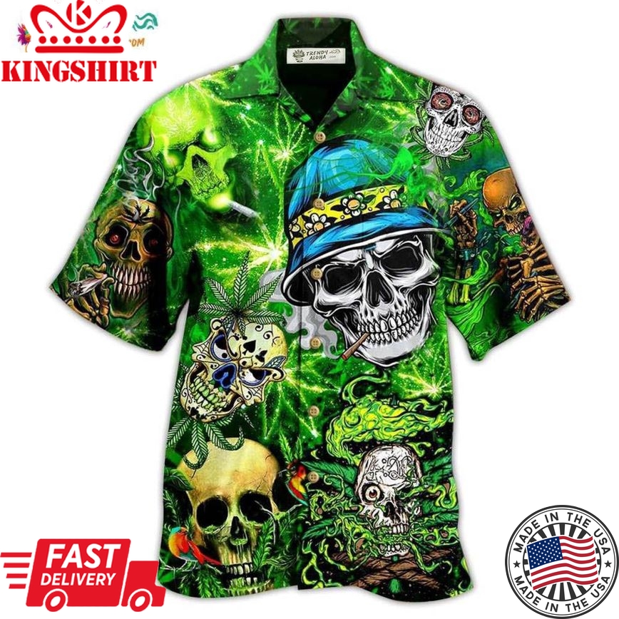 Skull Smile Love Green Cool Hawaiian Shirt