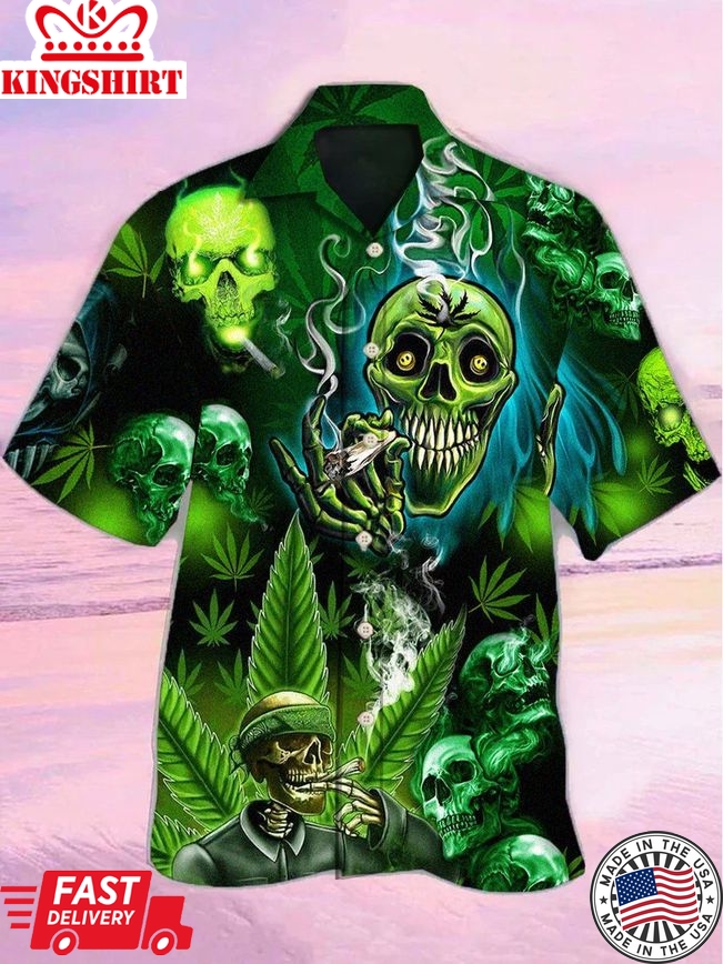 Skull So High Weed Hawaiian Shirt