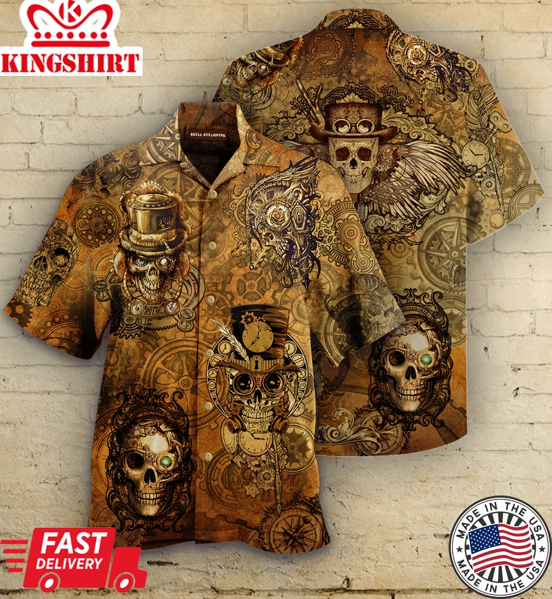 Skull Steampunk Trendy Hawaiian Shirt