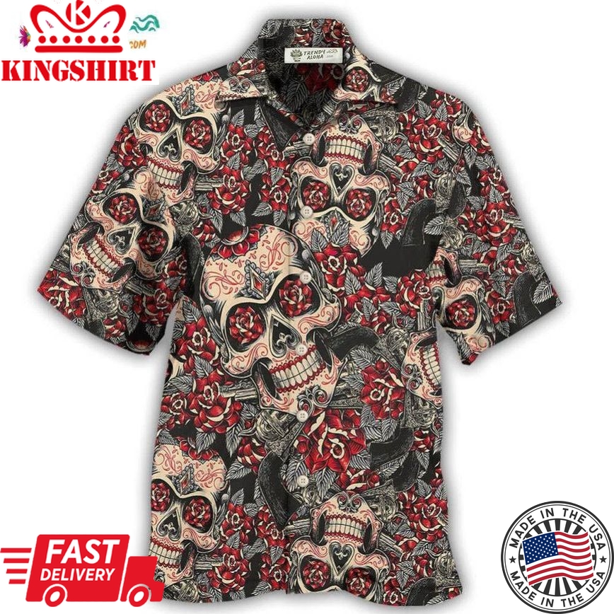 Skull Sugar Floral Hawaiian Shirt