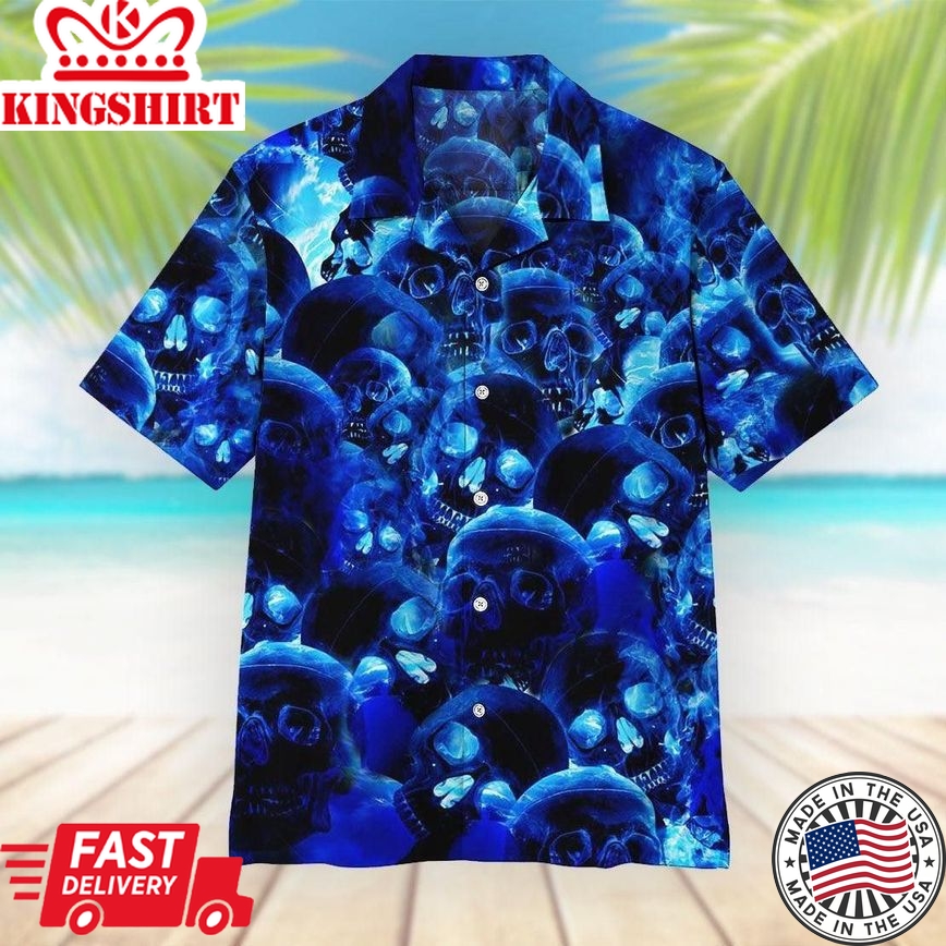 Skull Trendy Hawaiian Shirt Adult