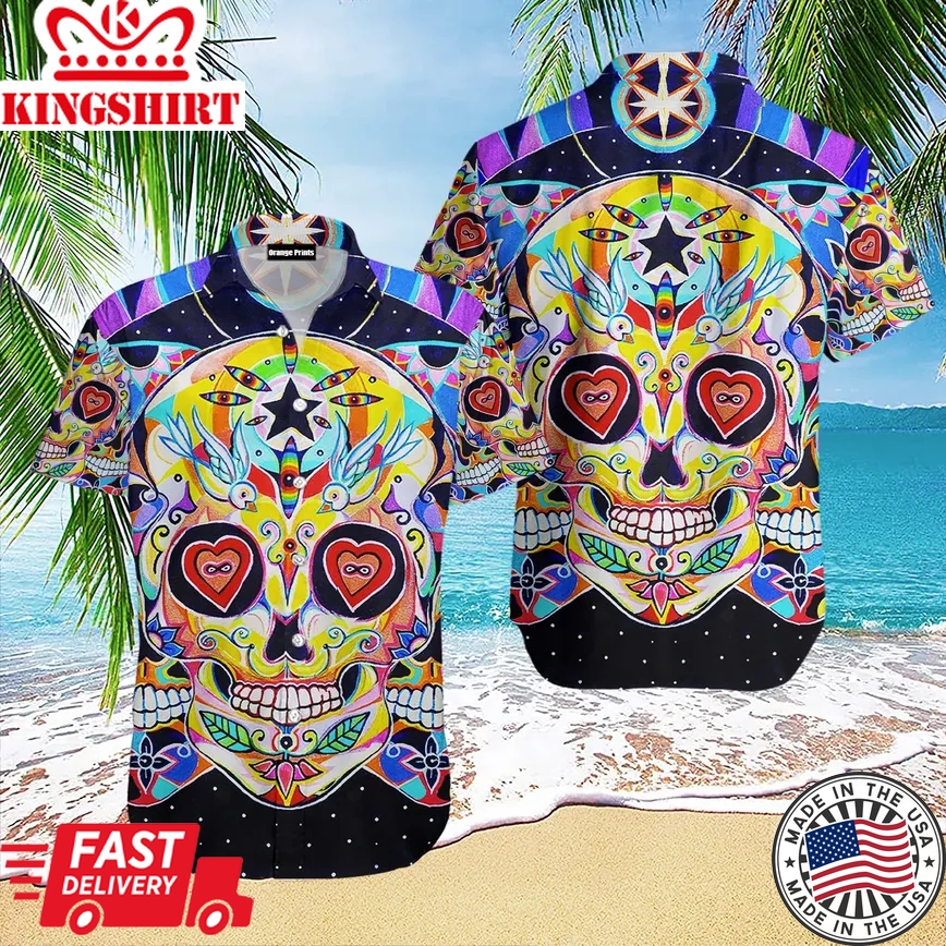 Skull Trendy Hawaiian Shirt For