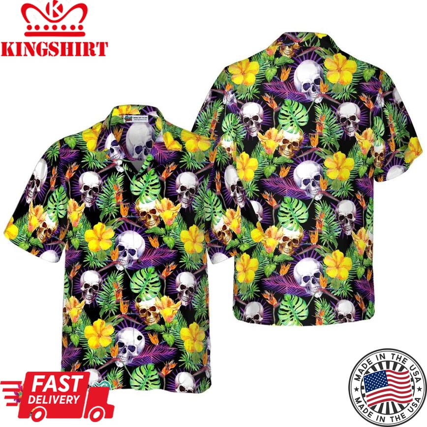 Skull Tropical Pattern Hawaiian Shirt