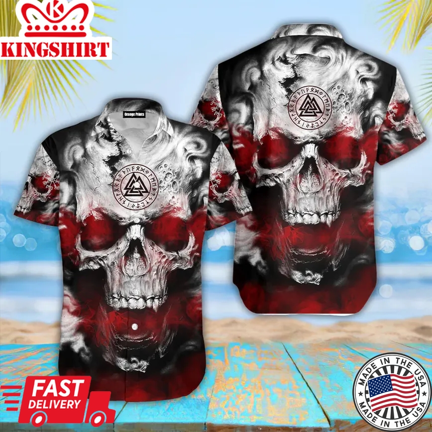 Skull Viking Trendy Hawaiian Shirt For