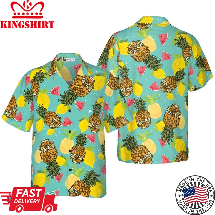 Skull With Sunglasses Hawaiian Shirt