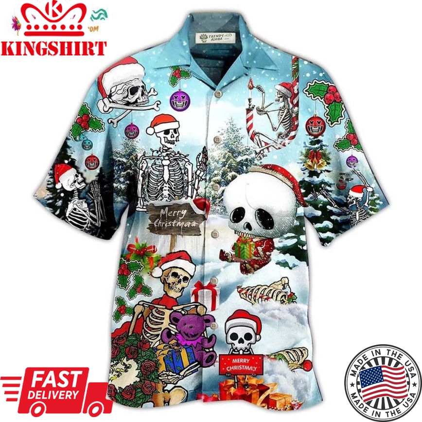 Skull Xmas Snow Hawaiian Shirt