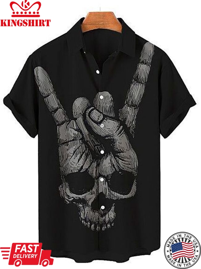 Skulls of Halloween: Men's Short Sleeve Halloween Skull Shirt