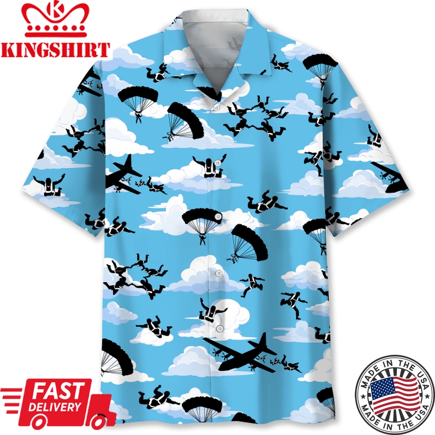 Skydiving Blue Sky Hawaii Shirt