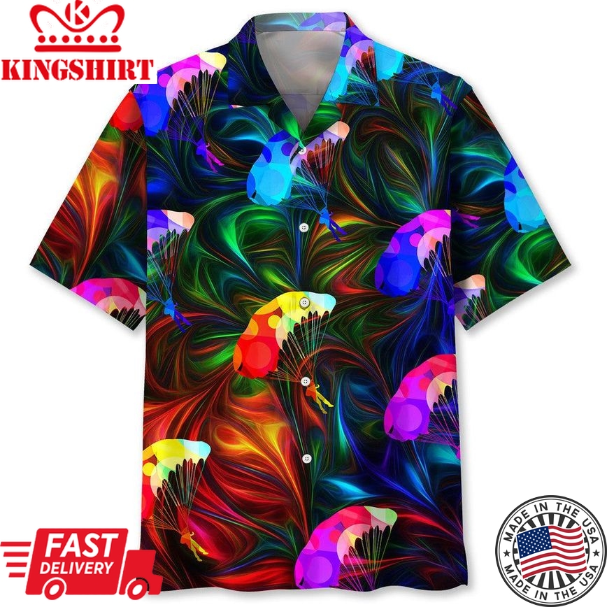 Skydiving Color Trendy Hawaiian Shirt