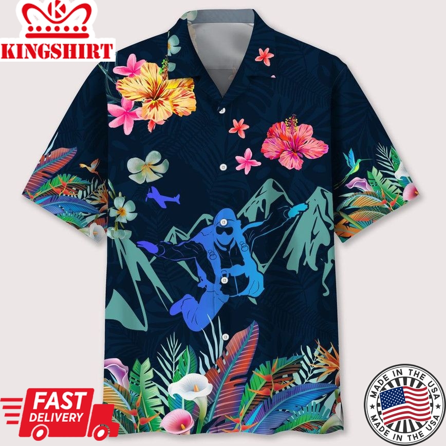 Skydiving Love Tropical Trendy Hawaiian Shirt