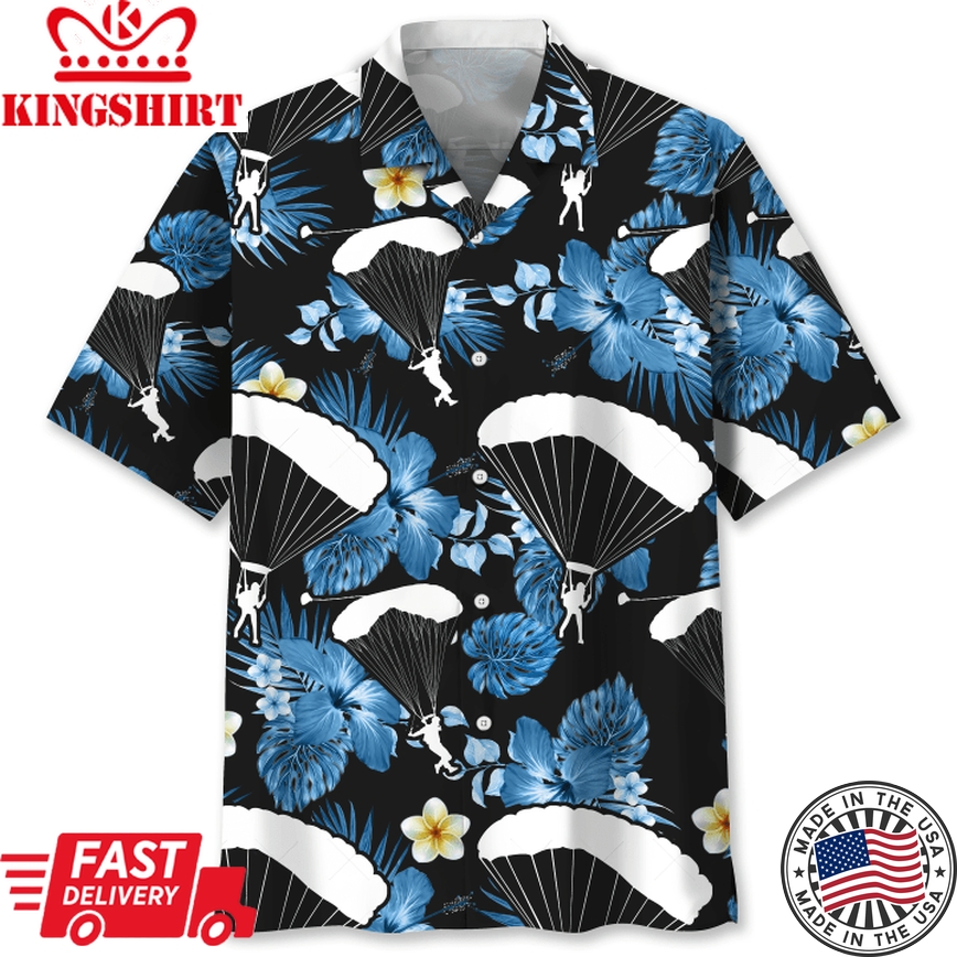 Skydiving Nature Trendy Hawaiian Shirt: Thrills in Nature's Playground