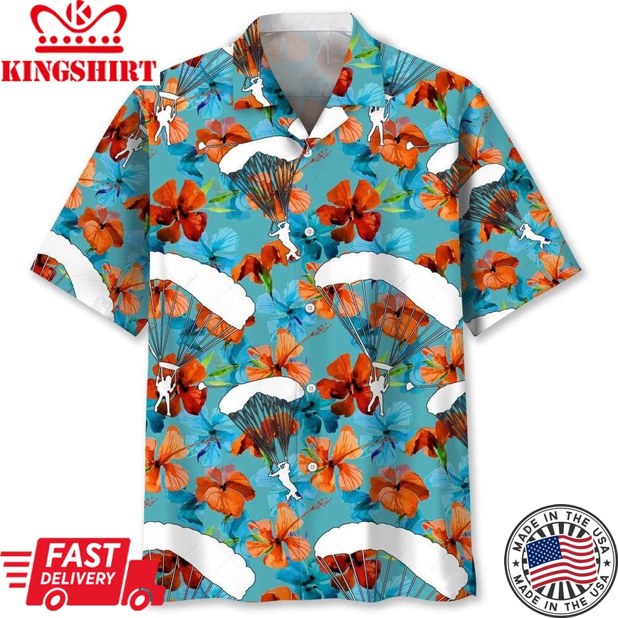 Skydiving Nature Tropical Trendy Hawaiian Shirt