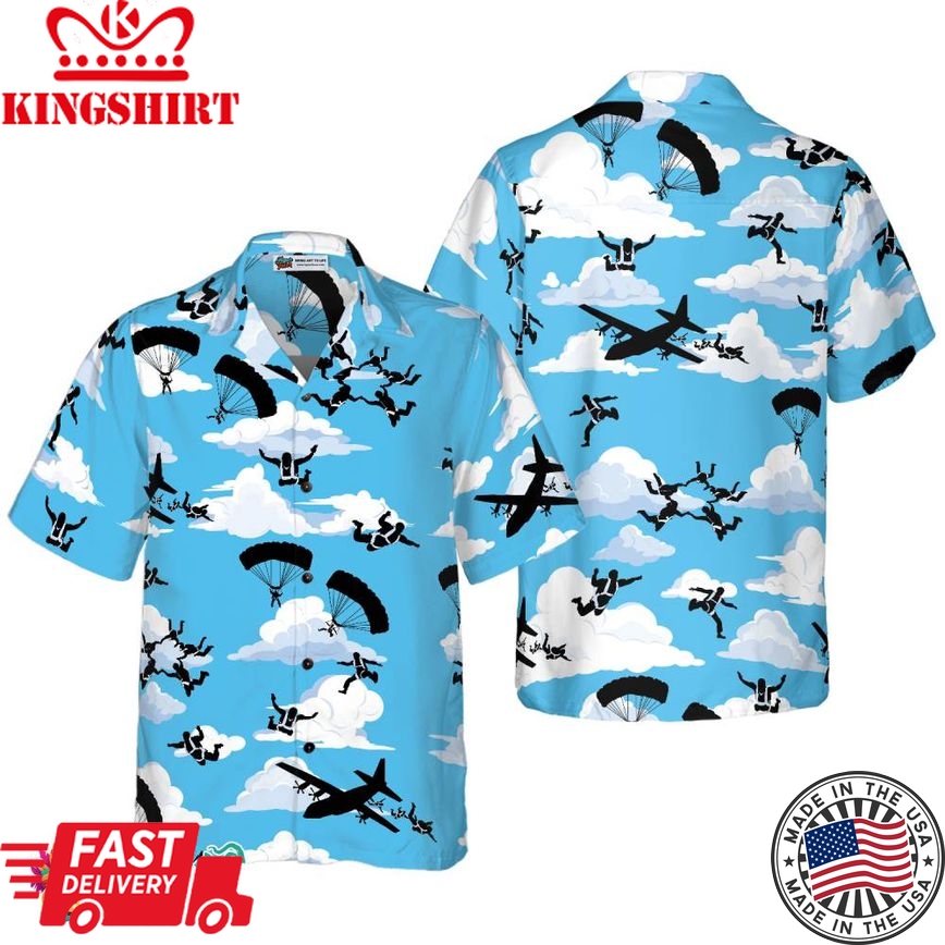 Skydiving Pattern Hawaiian Shirt