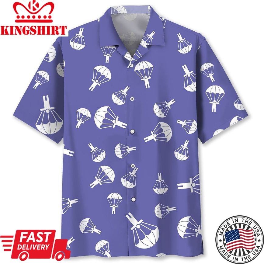 Skydiving Purple Trendy Hawaiian Shirt