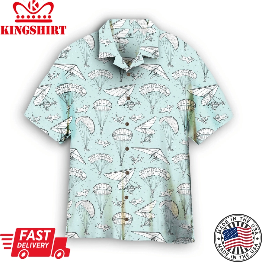 Skydiving Tropical Trendy Hawaiian Shirt For Aloha Shirt