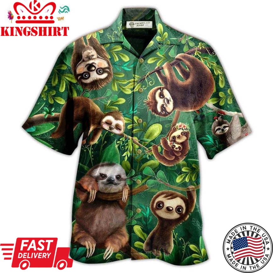 Sloth Lovely Cute Animals Hawaiian Shirt