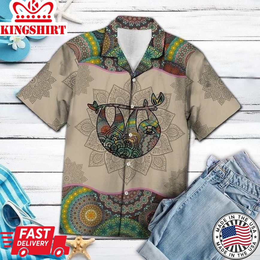 Sloth Mandala Trendy Hawaiian Shirt