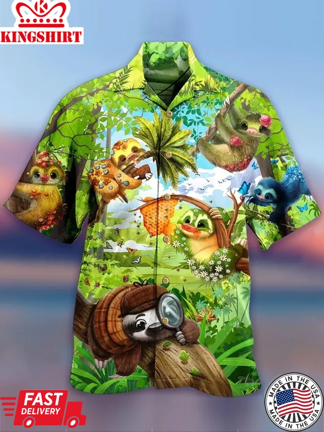 Sloth Trendy Hawaiian Shirt