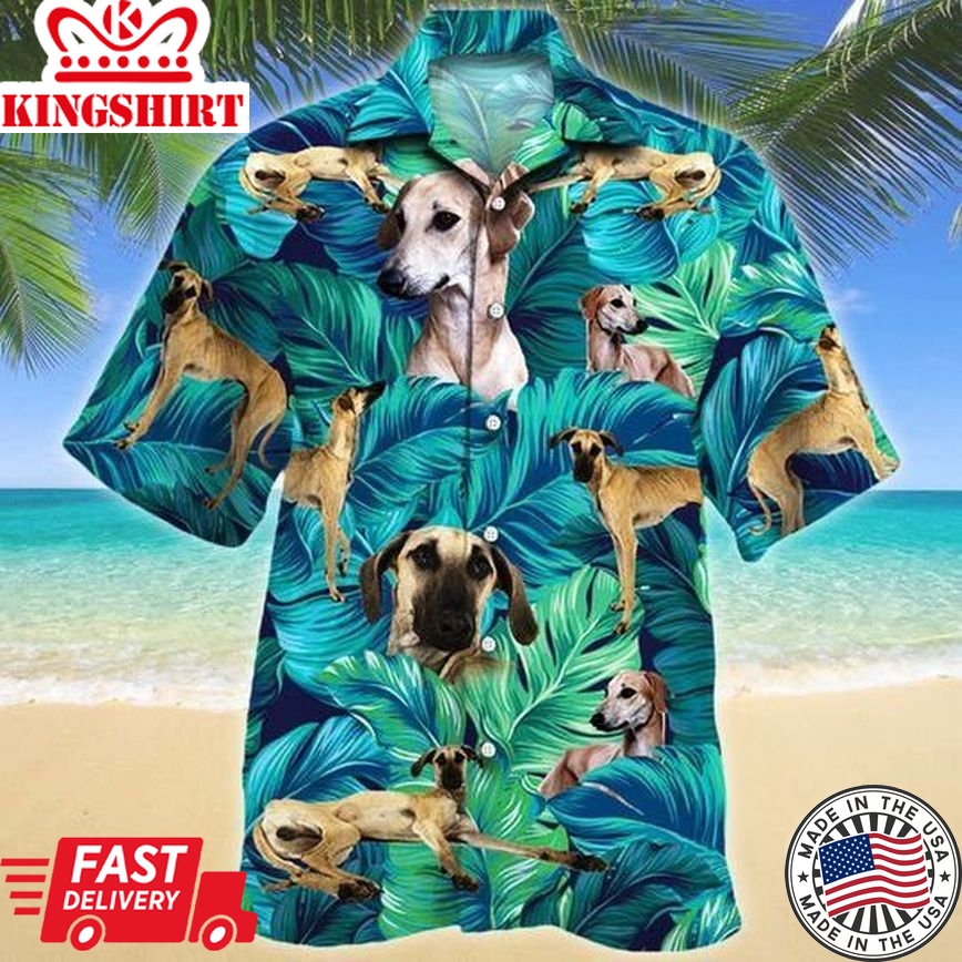 Sloughi Dog Lovers Hawaiian Style For Summer All Printed 3D Trendy Hawaiian Shirt