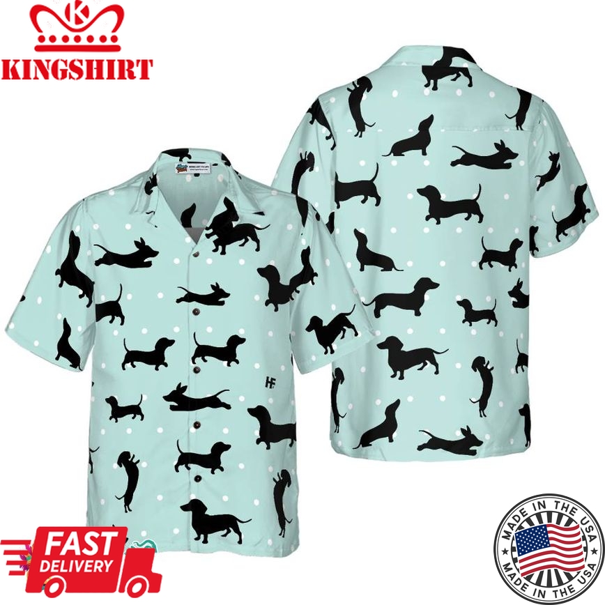 Small Dachshund Pattern Hawaiian Shirt