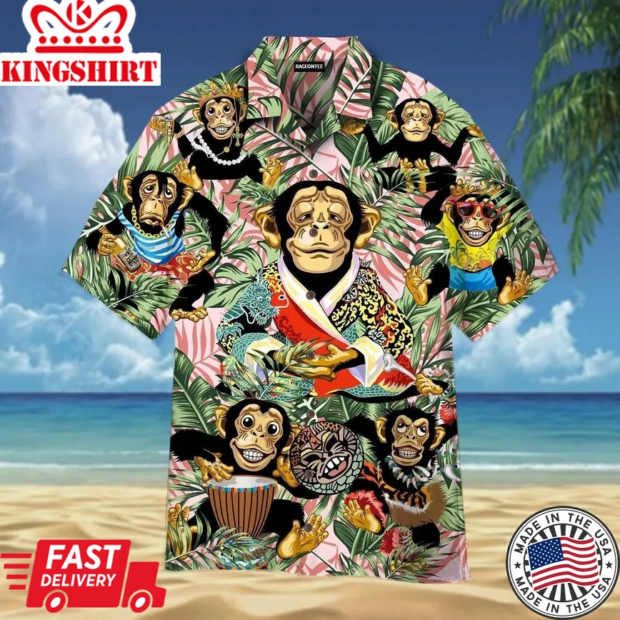 Smile Like A Monkey Trendy Hawaiian Shirt For