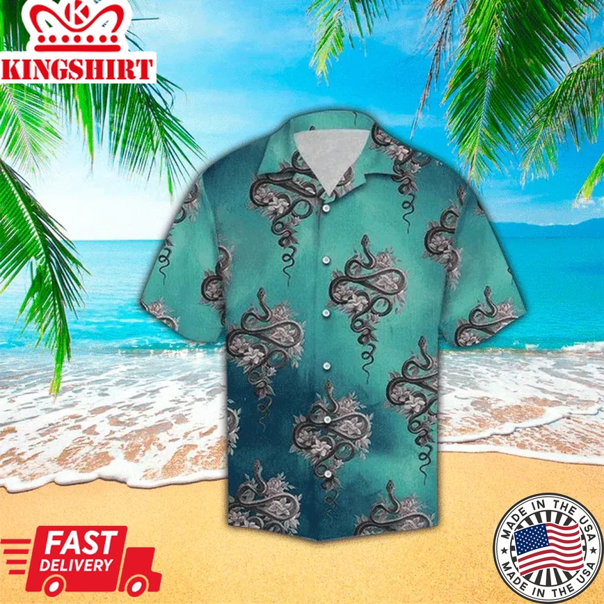 Snake Flower Trendy Hawaiian Shirt Summer Gifts