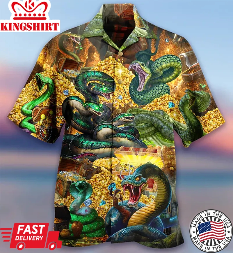 Snake Love Gold Limited Edition Trendy Hawaiian Shirt Summer Gifts