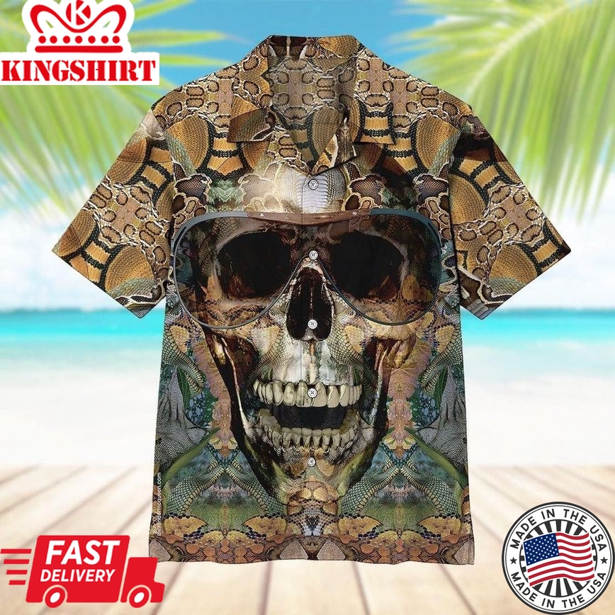 Snake Skull Trendy Hawaiian Shirt