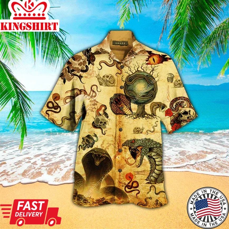 Snakes Always Bite Back Unisex Trendy Hawaiian Shirt Summer Gifts