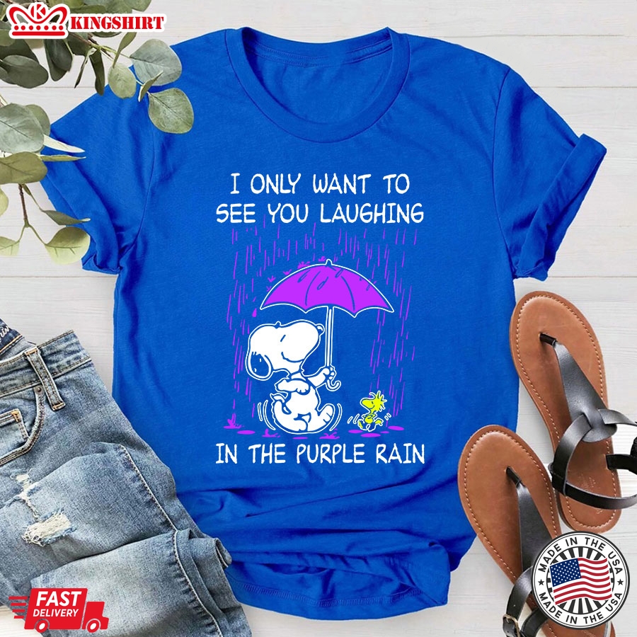 Snoopy - I Only Want To See You Laughing In The Purple Rain T-Shirt