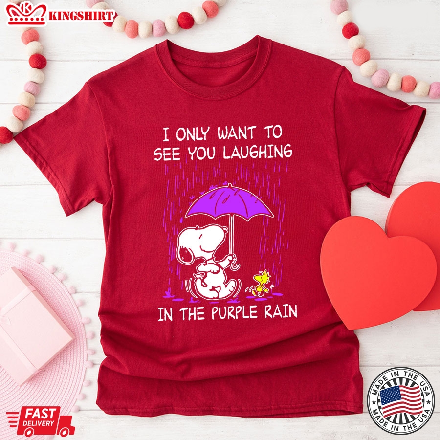 Snoopy - I Only Want To See You Laughing In The Purple Rain T-Shirt