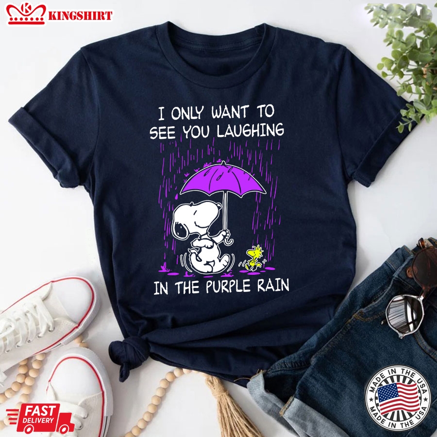 Snoopy - I Only Want To See You Laughing In The Purple Rain T-Shirt