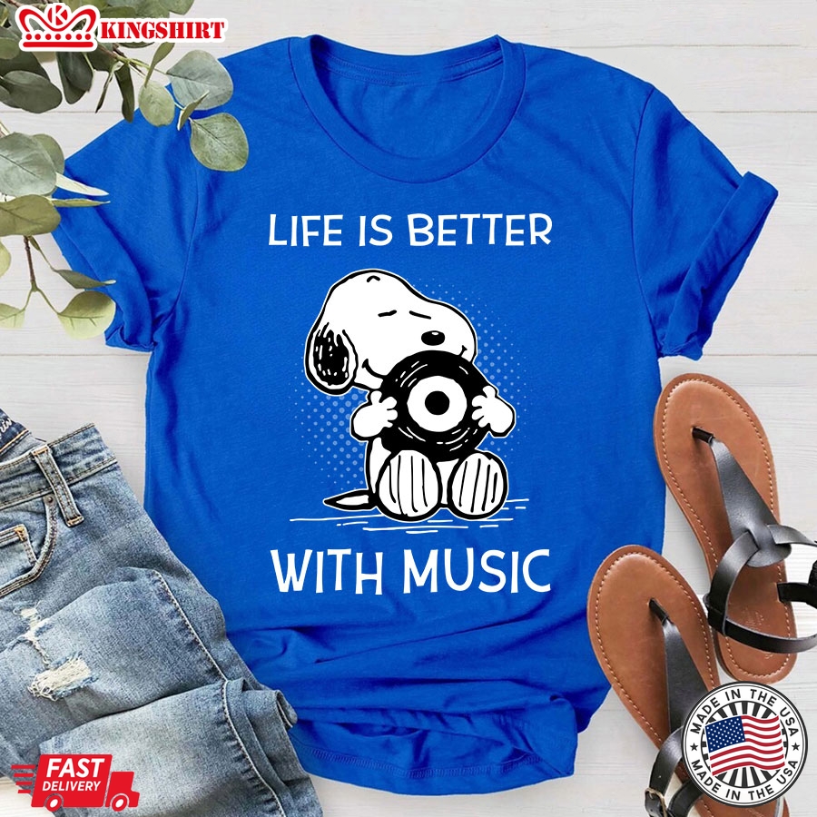 Snoopy Life Is Better With Music T-Shirt