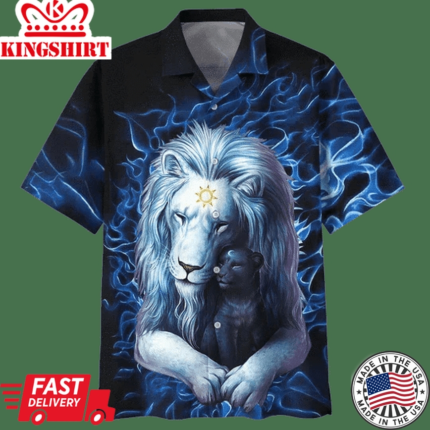 Snow Lion Trendy Hawaiian Shirt For Men, Women