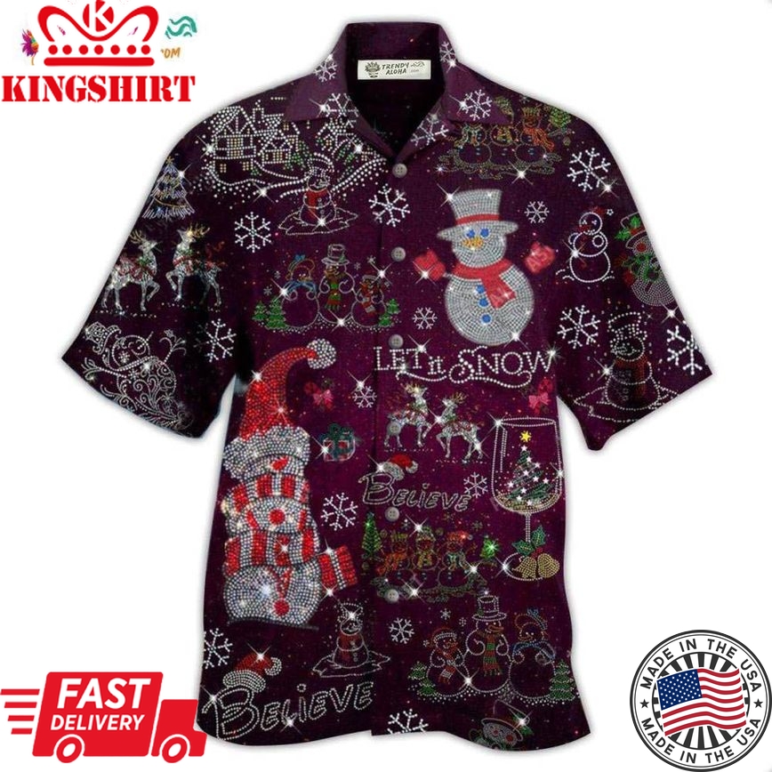 Snowman Flashy Bling Bling Hawaiian Shirt