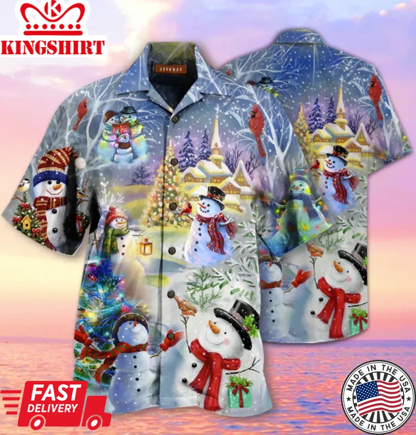 Snowman Trendy Hawaiian Shirt