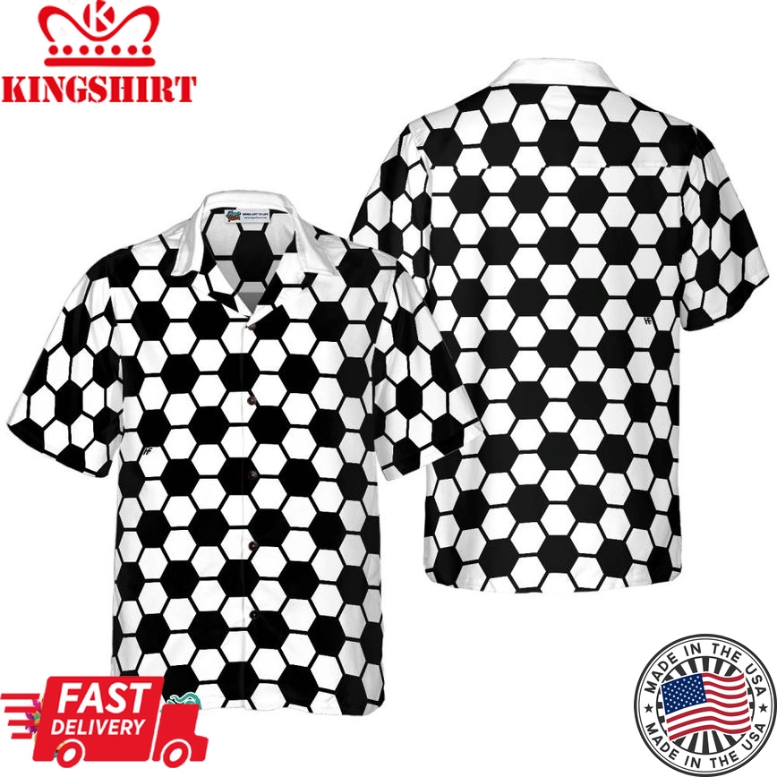 Soccer Ball Pattern Hawaiian Shirt