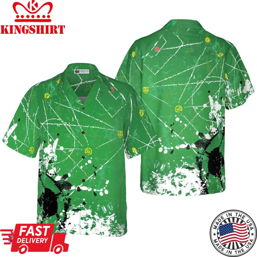 Soccer Green Background Hawaiian Shirt