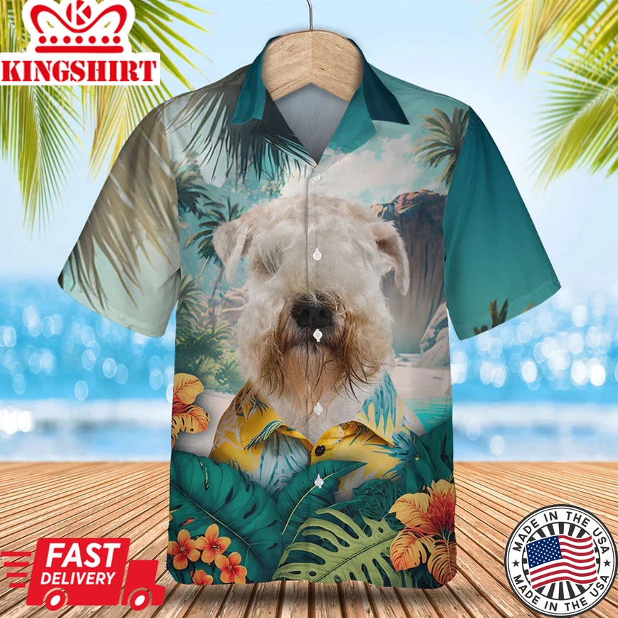 Soft-Coated Wheaten Terrier Trendy Hawaiian Shirt, Dog Lover Trendy Hawaiian Shirt, Summer Gift For Men And Women