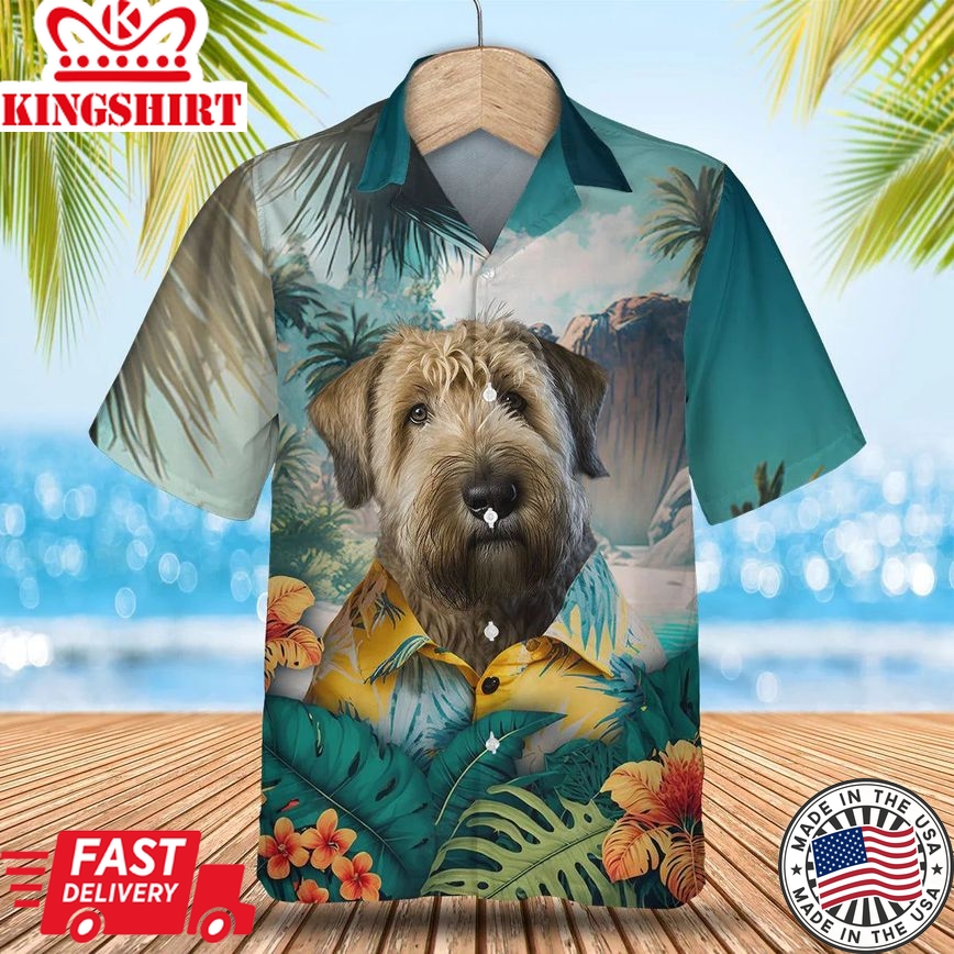 Soft-Coated Wheaten Terrier Tropic Delight - Explore Hawaii in Style with this Vibrant Trendy Hawaiian Shirt