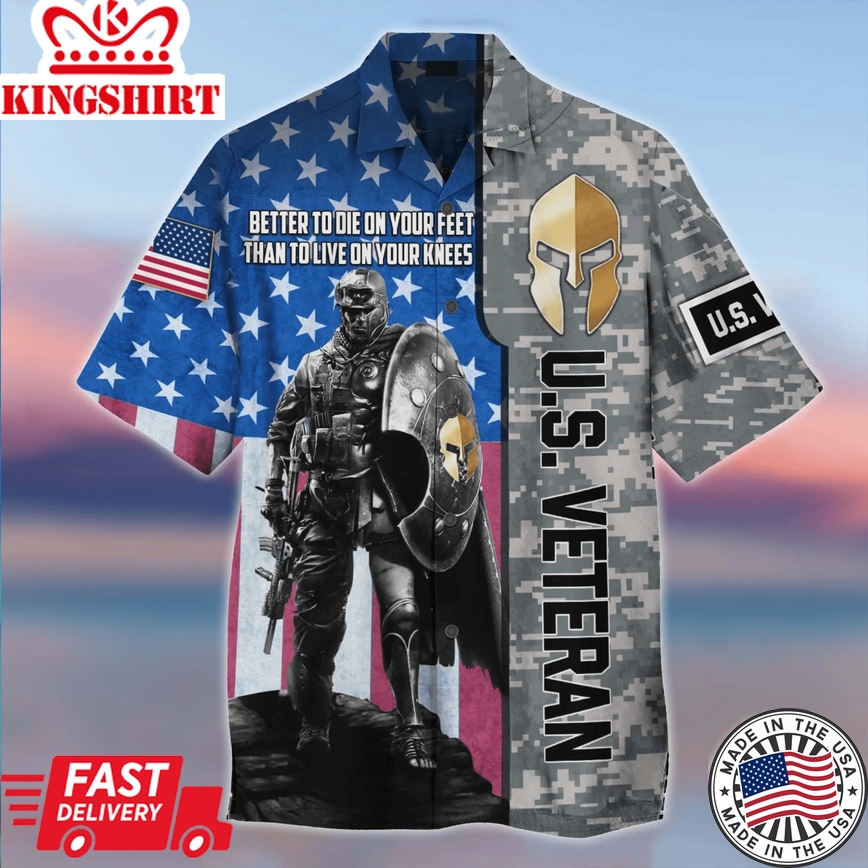 Soldier Us Veteran Trendy Hawaiian Shirt