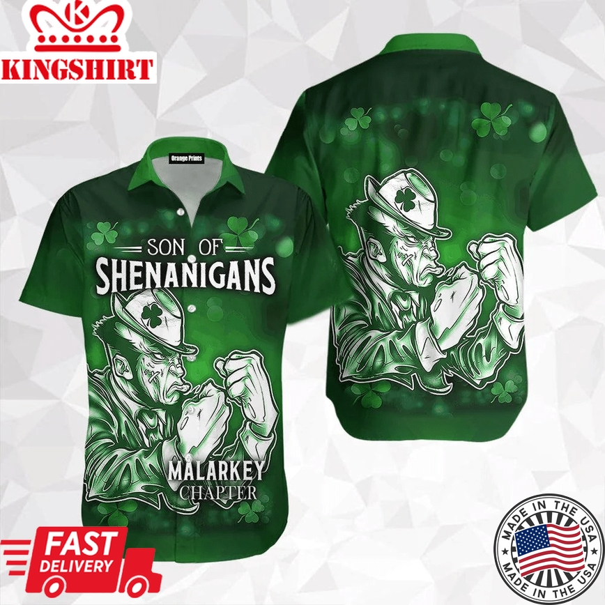 Son Of Shenanigans Irish St Patrick Day Trendy Hawaiian Shirt For