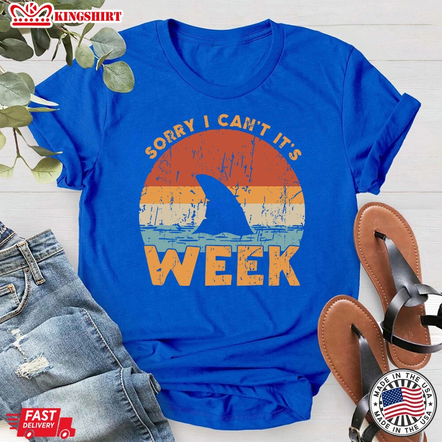 Sorry I Can't It's Week Funny Shark Vintage T-Shirt