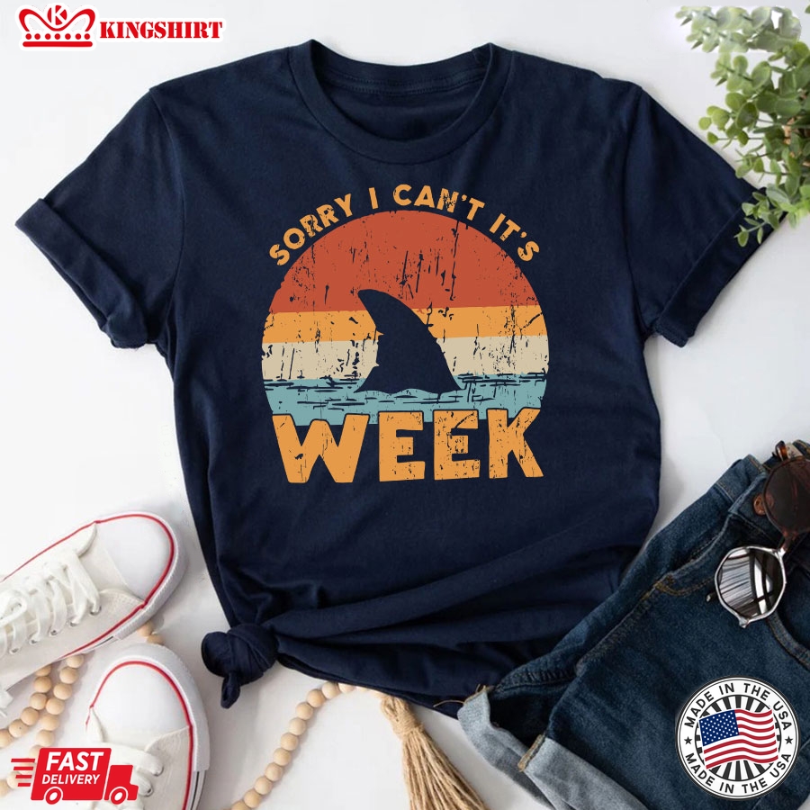 Sorry I Can't It's Week Funny Shark Vintage T-Shirt