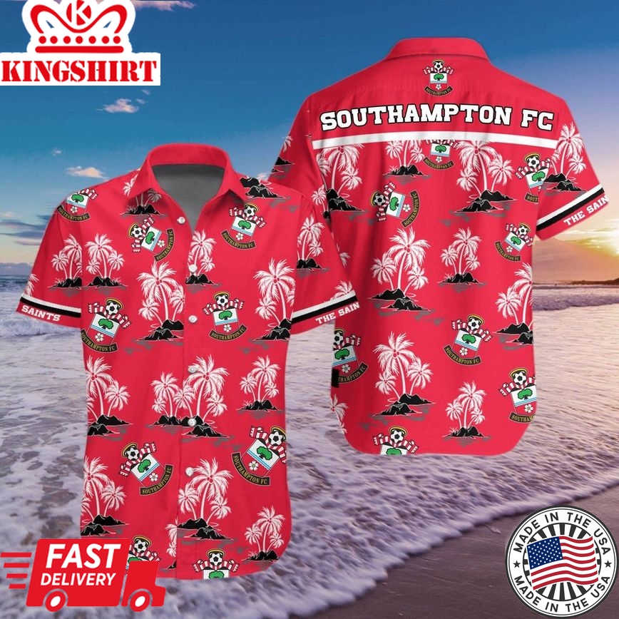 Southampton Fc Red Coconut Tree Island Trendy Hawaiian Shirt Aloha Shirt