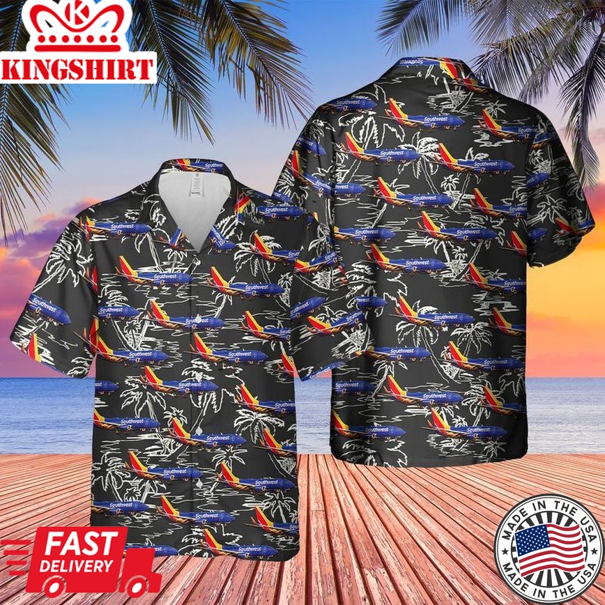 Southwest Airlines Boeing 737-7H4 Trendy Hawaiian Shirt