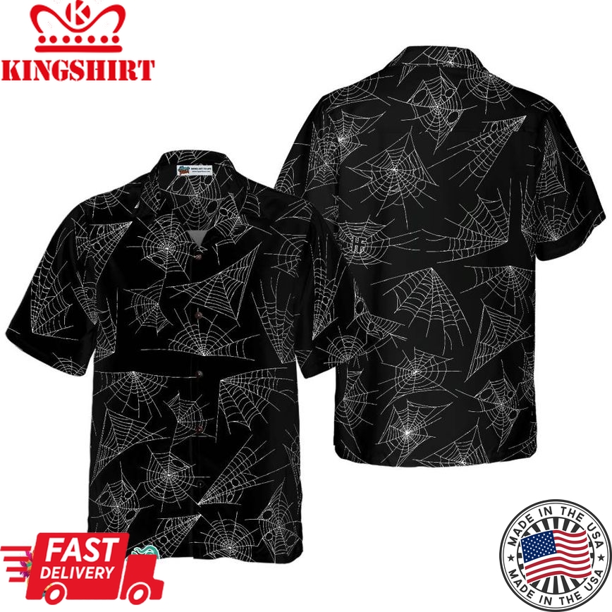 Spider Web Goth Hawaiian Shirt