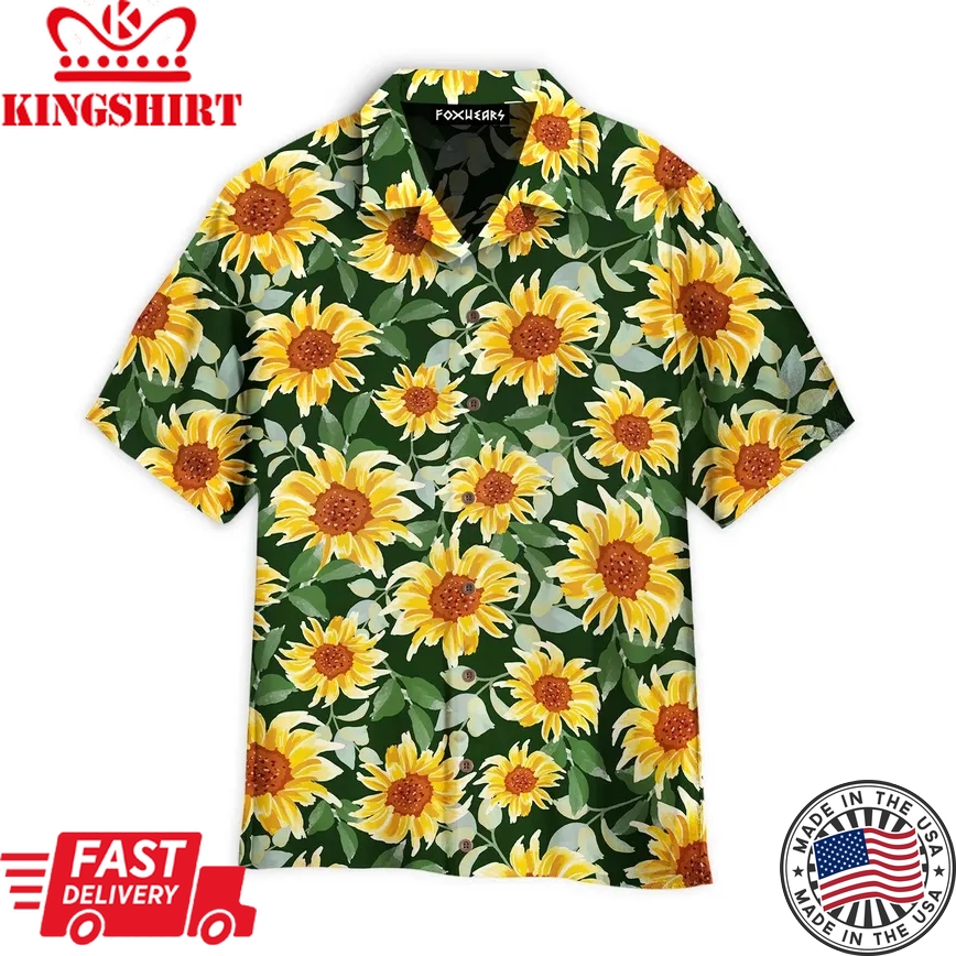 Spring Is Here Sunflowers Aloha Trendy Hawaiian Shirts